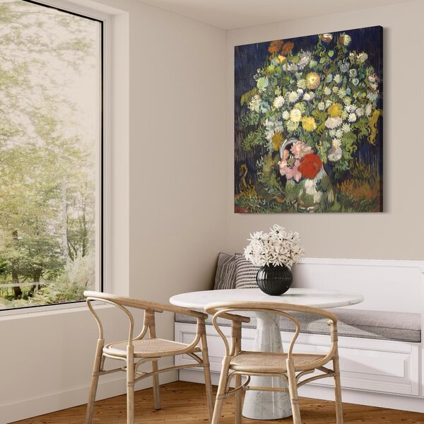 Tablou Canvas Premium LuxCanva® A1397, Flori In Vaza , Room, Pictura, Crizanteme, Living, Culori Vibrante