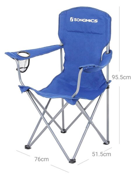 Scaune de camping NOMAD, set 2 buc., albastru SongmicsHome