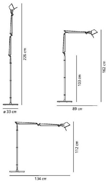 Artemide AR 0947010A+AR A012820 COMPLET - Lampadar TOLOMEO BASCULANTE 1xE27/100W/230V
