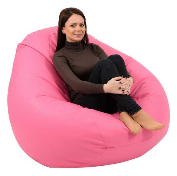 Fotoliu Nirvana Gigant, Material Piele ecologica - Roz