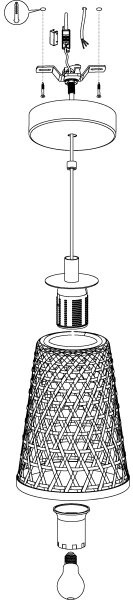 Eglo 43252 - Lustră pe cablu CLAVERDON 1xE27/40W/230V diam. 180mm