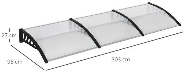 Outsunny Copertina moderna din policarbonat si aluminiu pentru balcoane, ferestre si usi, copertina pentru exterior | Aosom Romania