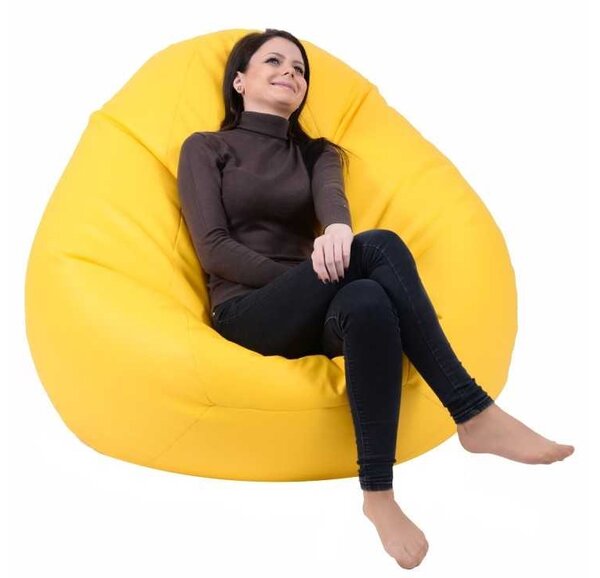 Fotoliu Nirvana Gigant, Material Piele ecologica - Yellow