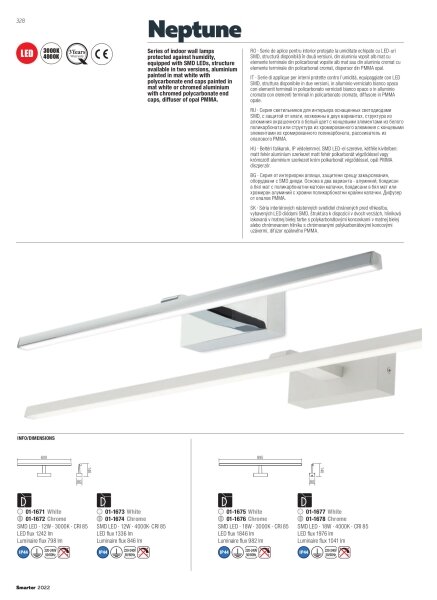 Redo 01-1678 - Iluminare LED pentru oglindă de baie NEPTUNE LED/18W/230V IP44