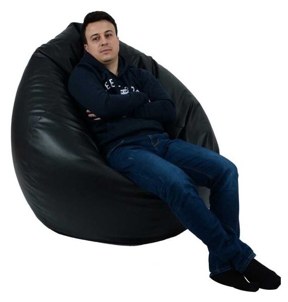 Fotoliu Nirvana Gigant, Material Piele ecologica - Back 2 Black