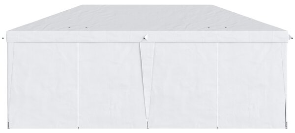 Outsunny Cort 6x3 m pliabil din otel si material Oxford, cort pentru gradina cu 6 pereti laterali, franghii si carlige, alb