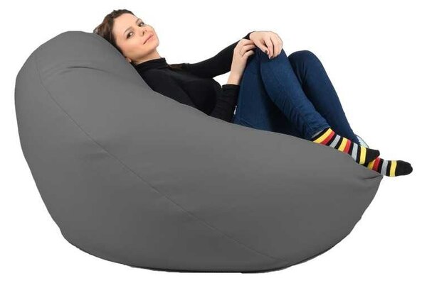 Fotoliu Nirvana Gigant, Material Piele ecologica - Dark Grey