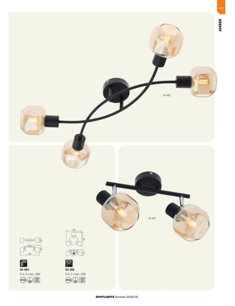 Redo 04-483 - Aplică perete spot AMBER 1xE14/28W/230V