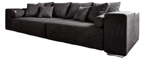 Canapea extensibilă dumonde cu ladă de depozitare si sezut confortabil din spuma high-density, Marbela Magma Black XXL 295x120 cm