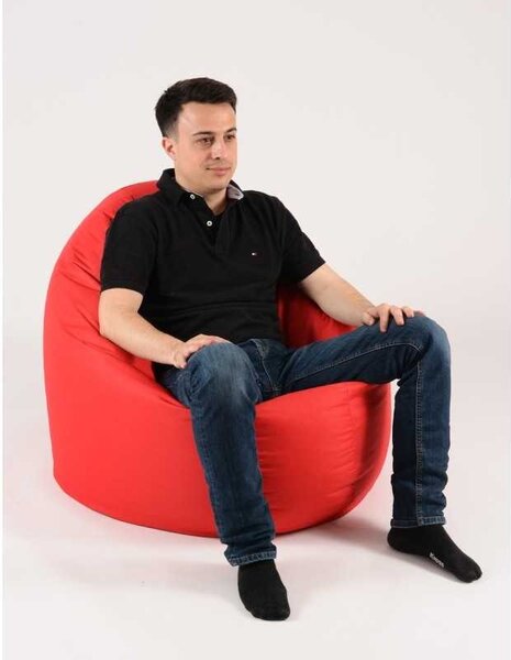 Fotoliu Relaxo XL, Material Piele Ecologica - Bloody Red