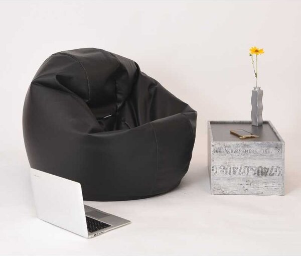 Fotoliu Relaxo XL, Material Piele Ecologica - Negru