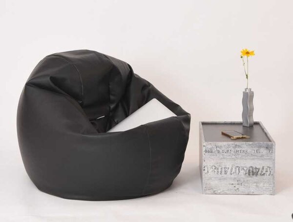 Fotoliu Relaxo XL, Material Piele Ecologica - Negru