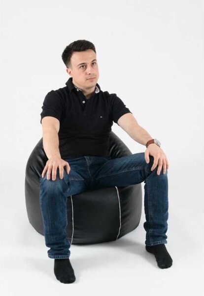 Fotoliu Relaxo, Material Impermeabil - Negru