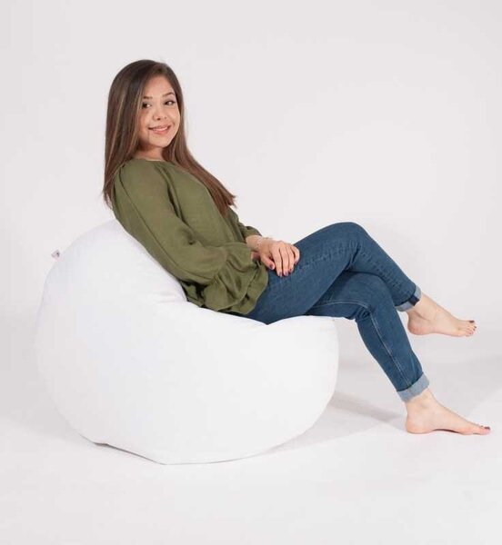 Fotoliu Relaxo, Material Piele Ecologica - Alb
