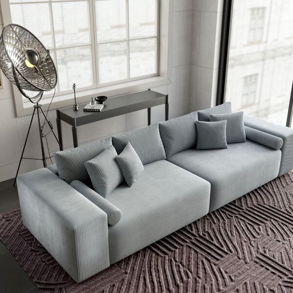 Canapea extensibilă dumonde cu ladă de depozitare Marbela Zoom Grey XXL 295x120 cm