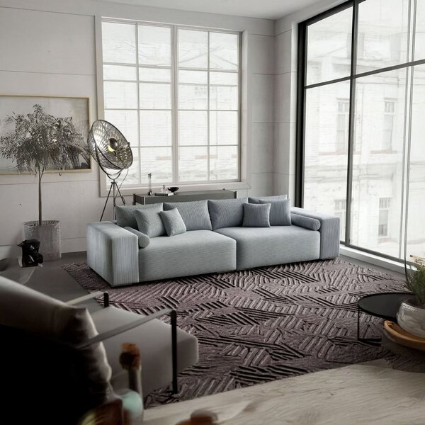 Canapea extensibilă dumonde cu ladă de depozitare Marbela Zoom Grey XXL 295x120 cm