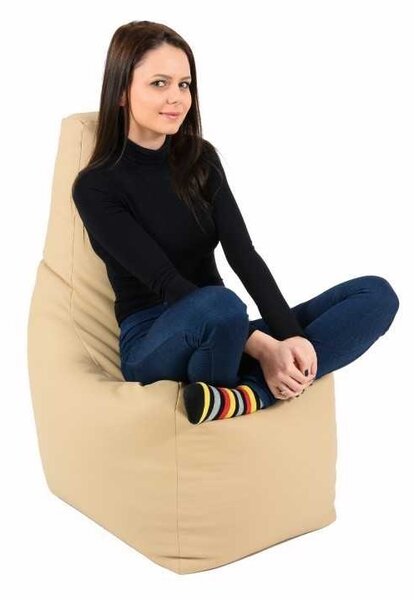 Fotoliu tip Scaun Sunlounger, Material Piele Ecologica - Nude