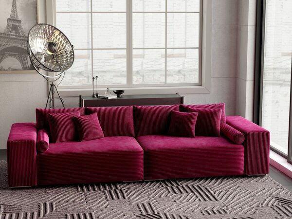 Canapea extensibilă dumonde cu ladă de depozitare si sezut confortabil din spuma high-density, Marbela Zoom Red XXL 295x120 cm