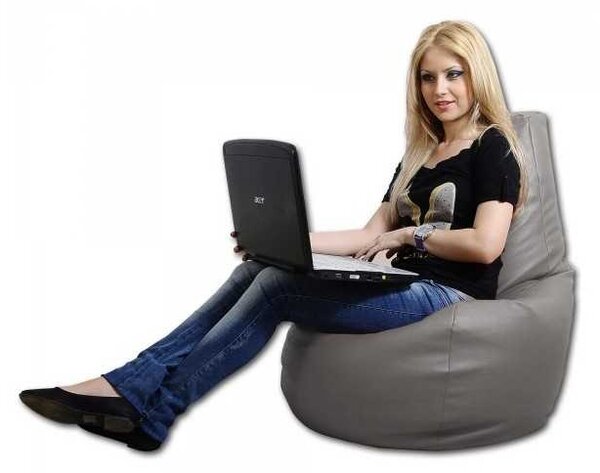 Fotoliu tip Scaun Sunlounger, Material Piele Ecologica - Grey