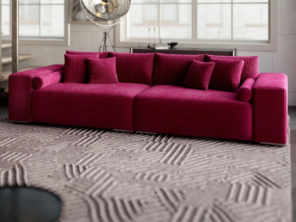 Canapea extensibilă dumonde cu ladă de depozitare si sezut confortabil din spuma high-density, Marbela Zoom Red XXL 295x120 cm