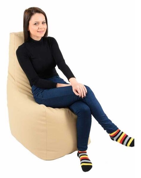 Fotoliu tip Scaun Sunlounger, Material Piele Ecologica - Nude