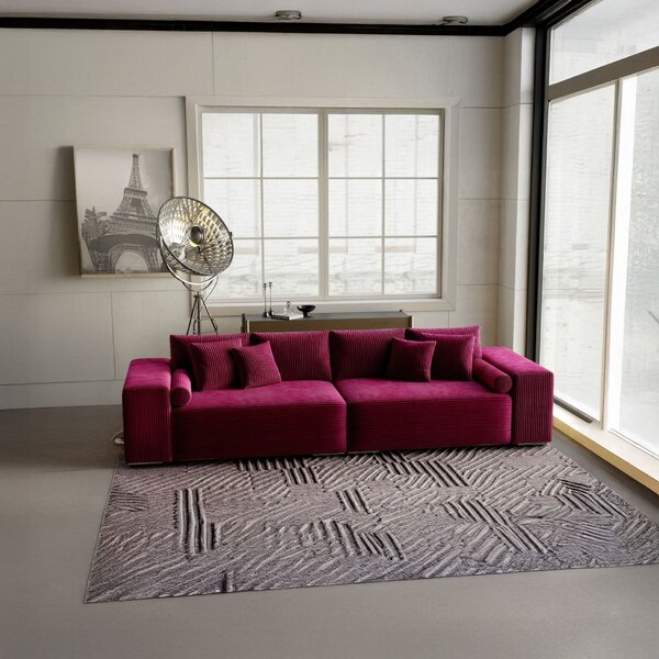 Canapea extensibilă dumonde cu ladă de depozitare si sezut confortabil din spuma high-density, Marbela Zoom Red XXL 295x120 cm