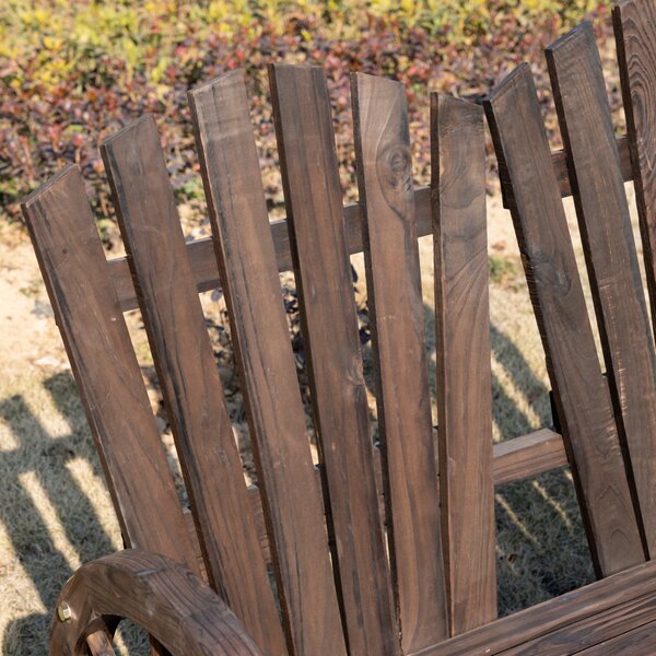 Outsunny Bancă de Grădină Rustică din Lemn, Design cu Roți de Căruță, 108x66x95 cm | Aosom Romania