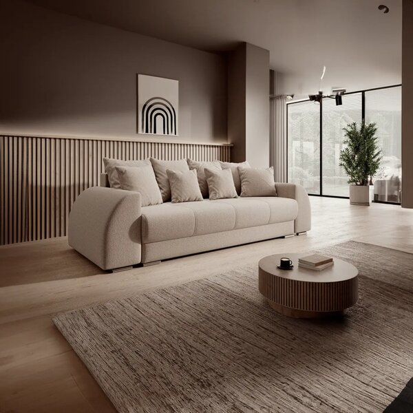 Canapea extensibilă dumonde cu ladă de depozitare Verona Bej 260x100 cm
