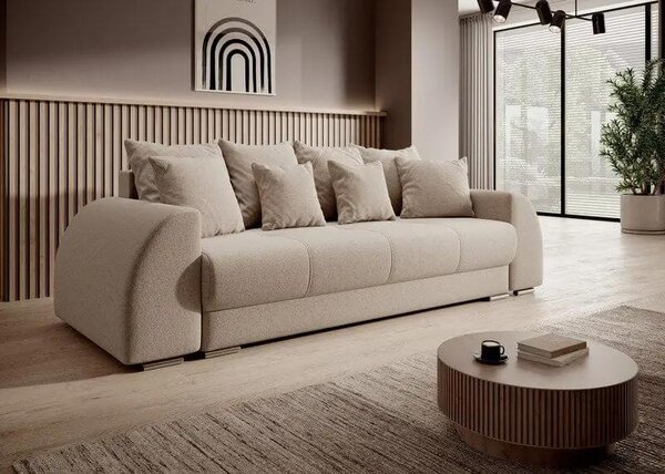 Canapea extensibilă dumonde cu ladă de depozitare Verona Bej 260x100 cm