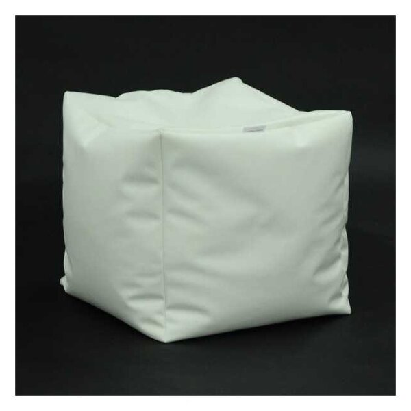 Taburet Cub, Material Piele ecologica - Alb