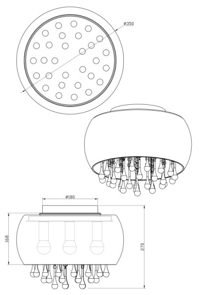 Globo 15809D - Plafonieră KALLA 5xE14/25W/230V