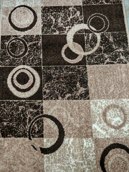 Traversa Hol, Model Mira 24170 120, Festonata, Latime 120 cm, Maro Dreptunghi, Maro, 120 x 300