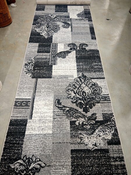 Traversa Hol, Model Cappuccino 16009, Gri, Festonata, Latime 100 cm 100 x 300
