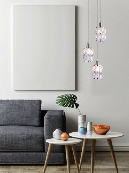 Globo 15760-3 - Lustră pe cablu de cristal WOLLI 3xE14/40W/230V
