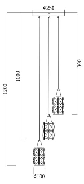 Globo 15760-3 - Lustră pe cablu de cristal WOLLI 3xE14/40W/230V