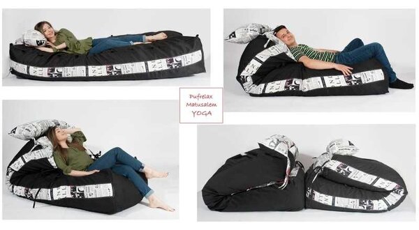 Fotoliu Yoga L cu Perna, Material Textil - Angora Grey