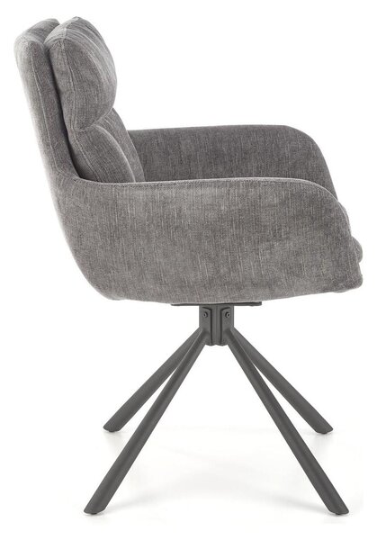 Scaun rotativ K495, gri, stofa clasica, 87x60x65 cm
