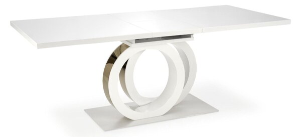 Masa extensibila GALARDO, alb lucios/auriu, 160/200x90x76.5 cm