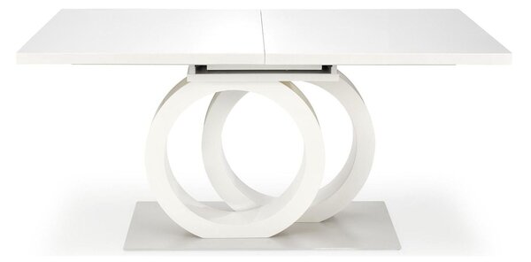 Masa extensibila GALARDO, alb lucios/auriu, 160/200x90x76.5 cm