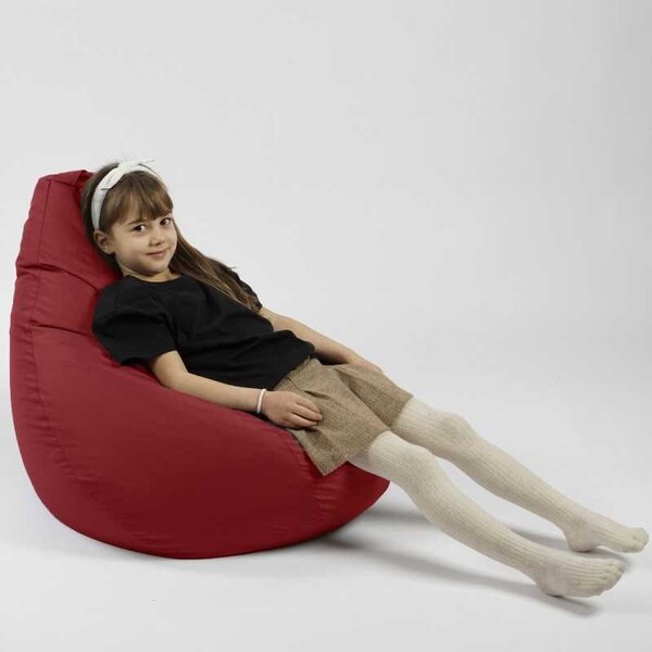 Fotoliu puf copii, Nirvana Light Pufrelax, Material Impermeabil - Red