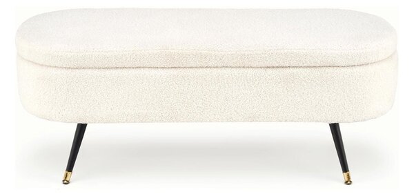 Bancheta AVEIRO, crem/negru, cu spatiu depozitare, 120x46x40 cm