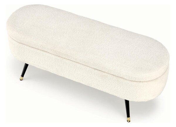 Bancheta AVEIRO, crem/negru, cu spatiu depozitare, 120x46x40 cm