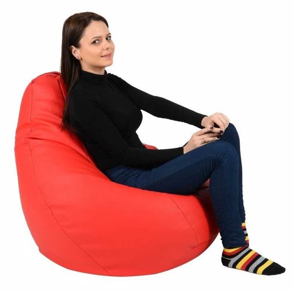 Fotoliu puf copii, Nirvana Light Pufrelax, Material Piele ecologica - Rosu
