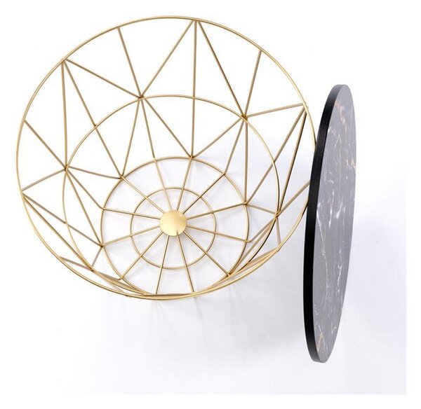 Masuta de cafea HARISSA G, negru/auriu, metal, 42x41 cm