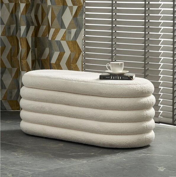 Bancuta BLISS, crem, cu spatiu depozitare, 105x42x42 cm