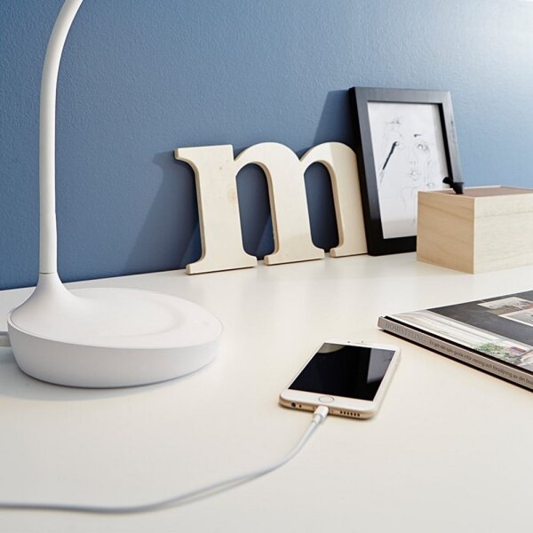Markslöjd 106093 - LED Lampă de masă dimmabilă cu USB SWAN LED/4,6W/230V