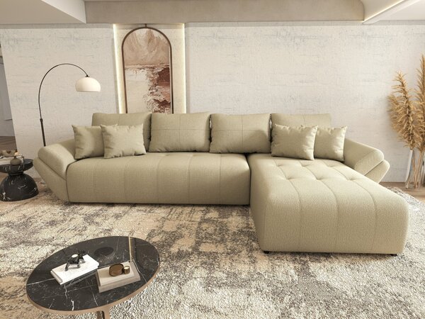 Colțar extensibil dumonde cu ladă de depozitare Berlin XL Enjoy Camel 350x185 cm II