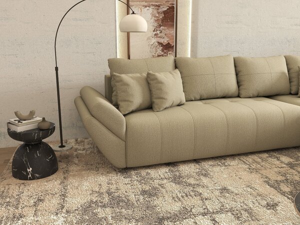 Colțar extensibil dumonde cu ladă de depozitare Berlin XL Enjoy Camel 350x185 cm II