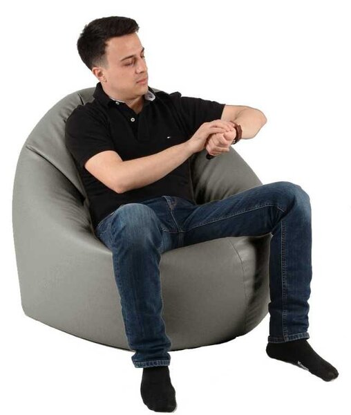 Fotoliu Relaxo XL, Material Piele ecologica - Dark Grey