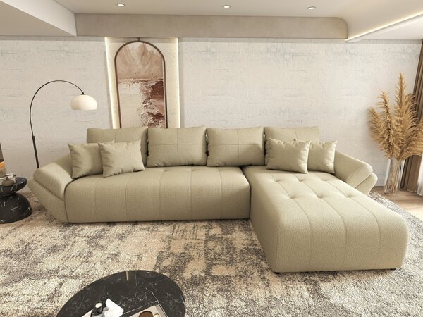 Colțar extensibil dumonde cu ladă de depozitare Berlin XL Enjoy Camel 350x185 cm II